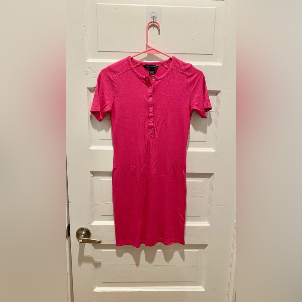 French Connection Pink Button-Up Dress